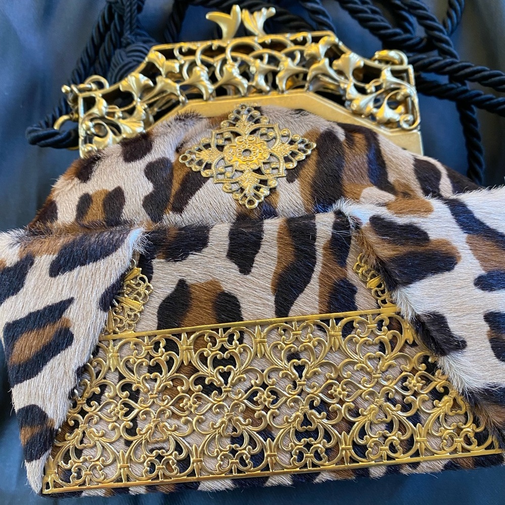 Vintage Fendi Borsa Gondola Ocelot Handbag